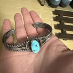 ターコイズ バングル シルバー インディアンジュエリー値下げ不可のサムネイル
