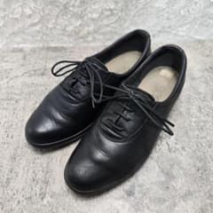 ecco エコー レザーシューズ 36 黒 ウェッジソール レースアップ