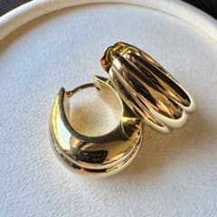 【廃盤品】トムウッド/アイスフープ/ミディアム/ライン/ゴールド/ピアス 廃盤品】トムウッド/アイスフープ/ミディアム/ライン/ゴールド/ピアス