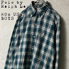 美品 希少 USA 80s 緑タグポロバイラルフローレン マドラスチェックシャツ 80sUSA製ポロラルフローレンPolobyRalphLaurenボーイズ緑タグ - メルカリ