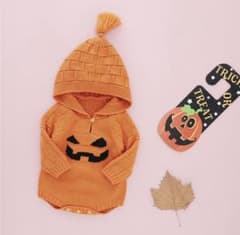 ハロウィン衣装　かぼちゃニット　ベビーハロウィン　ハロウィン　かぼちゃロンパースのサムネイル