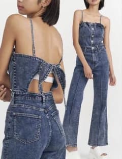 ✨️美品✨️GYDAデニムbackリボンロンパースのサムネイル