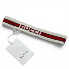 GUCCI グッチ ヘアバンド シェリーライン ロゴ アイボリー M 54 美品 GUCCI グッチ ヘアバンド シェリーライン ロゴ アイボリー M 54 美品