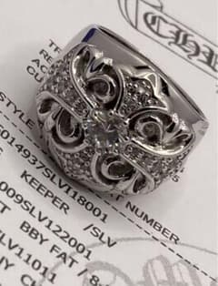 クロムハーツ† キーパー リング 指輪 23号 シルバー925 天然パヴェ