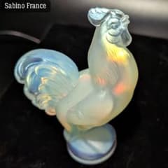 サビノ SABINO オパルセントガラス 雄鶏 フィギュリン 置物 高さ9cm