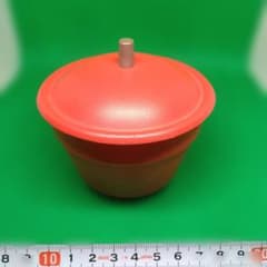 レッド 卓上灰皿 蓋付き 灰皿　鉄製。のサムネイル