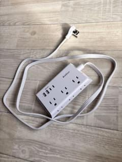 Addtam 電源タップ USBポート付き ホワイトのサムネイル