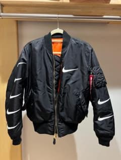 NIKE×ALPHA コラボ MA-1 ジャケット 黒 NIKE×ALPHA コラボ MA-1 ジャケット M 黒 - メルカリ