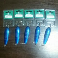 スプーン青色３０g 新品   ルアー５個セットのサムネイル