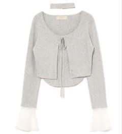 andmary Candy sleeve knit set カーディガン グレー - メルカリ