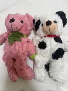 くまのぬいぐるみ 2体セット ピンク ホワイトのサムネイル