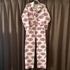 激レアSUGAR CANE STP 総柄ダックオールインワン　Ｓ　ホワイトツナギ 激レアSUGAR CANE STP 総柄ダックオールインワン S ホワイト