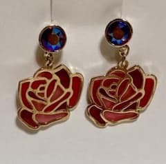 ANNA SUI ピアス　薔薇　ステンドグラス風　未使用　アナスイ