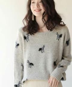 ★☆ 新品タグ付き cawaii シマウマ駆け巡る刺繍ニットトップス ☆★のサムネイル