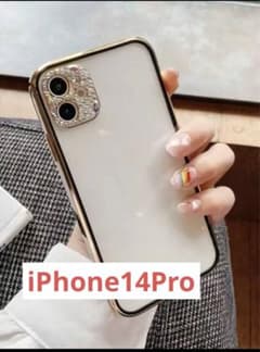 iPhone14 pro ソフト ケース  ライトストーンストーン ブラックのサムネイル