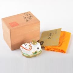 京焼 清水焼 東哉製 牛香合 干支 縁起物 共箱 N 5436 - メルカリ