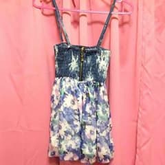 花柄デニム ベアトップ シフォン INGNI/GRLのサムネイル
