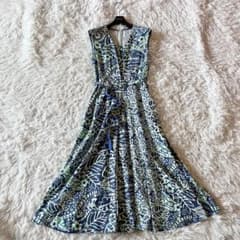 極美品✨ アナイ 麻混ボタニカルフラワープリントフレアワンピース 近年モデル 極美品✨ アナイ 麻混ボタニカルフラワープリントフレアワンピース