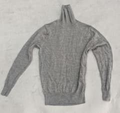 タートルネック 長袖ニット グレーS【無印良品】のサムネイル
