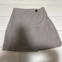 未使用　Heather ミニスカート チェック柄 ラップ風 スカパン　Mサイズのサムネイル