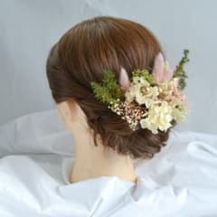 ヘッドパーツ 結婚式 成人式 前撮り 髪飾り ドライフラワー ヘッドドレスのサムネイル