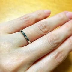 ★ ホワイトゴールド ブルーダイヤ ダイヤモンド リング 指輪 ★のサムネイル