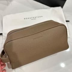 BONAVENTURA トラベルポーチ　シュリンクレザー　エトープ BONAVENTURA トラベルポーチ シュリンクレザー エトープ - メルカリ