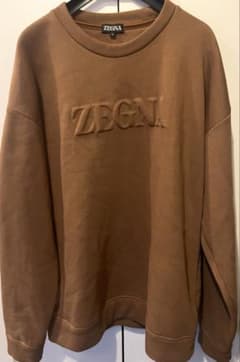 ZEGNA ブラウン ロゴ刺繍 スウェット - メルカリ