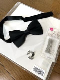 蝶ネクタイ セット カフス チーフ 結婚式 パーティ 冠婚葬祭 新郎小物セットのサムネイル