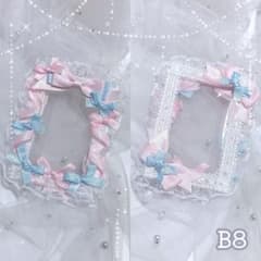B8 両面使用可能 トレカケース ピンク×水色のサムネイル
