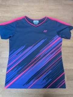YONEX バドミントンゲームシャツ Lサイズ ネイビー ピンク - メルカリ