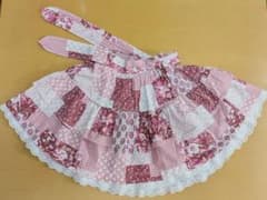 キッズ パッチワーク風 ティアードスカート花柄 ピンクのサムネイル
