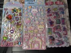 カラフルキャラクター立体ステッカー3シートセットのサムネイル