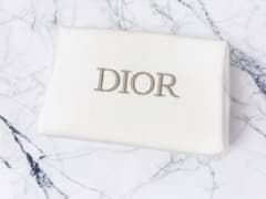 DIOR ポーチ ホワイト × ゴールド　ロゴ刺繍のサムネイル