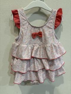 120cm 水着　ワンピースタイプ　キッズ　花柄　小花柄　フリル　120 園児のサムネイル