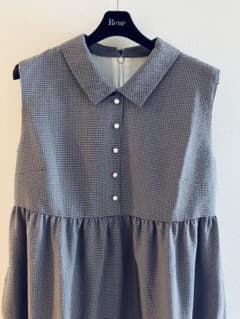 Rene ルネ　ギンガムチェック　ノースリーブ　ワンピース　夏服　38 M〜L René ルネ ノースリーブワンピース ギンガムチェック38 - メルカリ