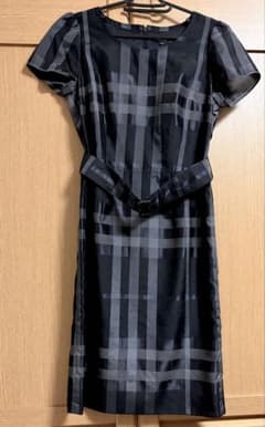 BURBERRY LONDON チェック柄 半袖ワンピース ベルト付き - メルカリ
