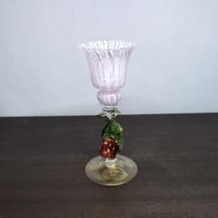ムラーノガラス 金彩 レースガラス 花形ステム ミニグラス 高さ約13cm 酒器 ムラーノガラス 金彩 レースガラス 花形ステム ミニグラス 酒器 - メルカリ
