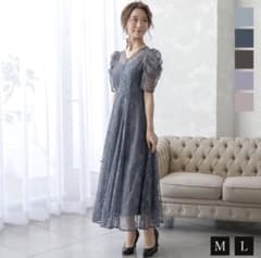 PourVous 総レースパワーショルダーデザインドレスのサムネイル