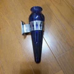 観光バス壁掛け式 ブルーガラス 花瓶 ホルダー付きのサムネイル