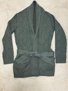 美品 LARDINI ラルディーニ ガーメントダイ ニットガウン オリーブ 美品 LARDINI ラルディーニ ガーメントダイ ニットガウン オリーブ