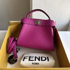 FENDI ピーカブー ミニ トップステッチ セレリア ピンク - メルカリ