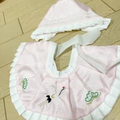 お宮参り　スタイ　よだれかけ　帽子のサムネイル