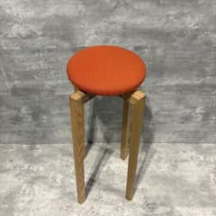匠工芸 マッシュルームスツール オレンジ布張りスツール Lサイズ 