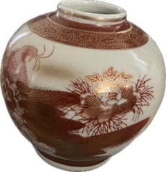花瓶 陶器 牡丹 鳥文様 貫入 壺 陶器 花瓶 鳳凰 牡丹文様 貫入 - メルカリ