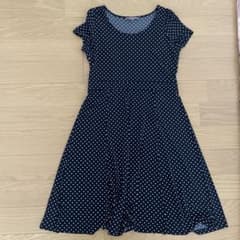 LAURA ASHLEY ドット柄 半袖ワンピース 13号のサムネイル
