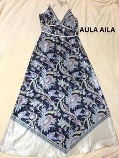 AULAAILA サテン地 ロングワンピース マキシワンピース - メルカリ