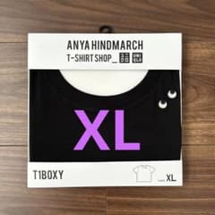 完売 ユニクロ ×アニヤハインドマーチ Tシャツ T1BOXY XL ブラックのサムネイル