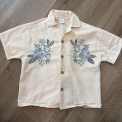 RELA. ベビー 半袖シャツ 花柄刺繍 アイボリーのサムネイル