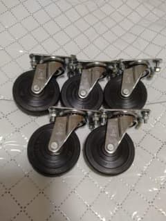 21×65mm ゴムホイール 自在式キャスター 5個セットのサムネイル